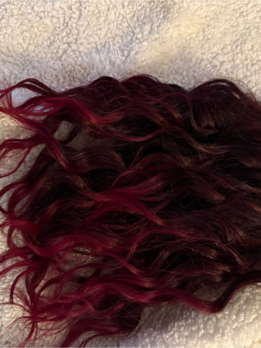 Burgundy Ombre Wavy drawstring ponytail Extensions - Unbranded